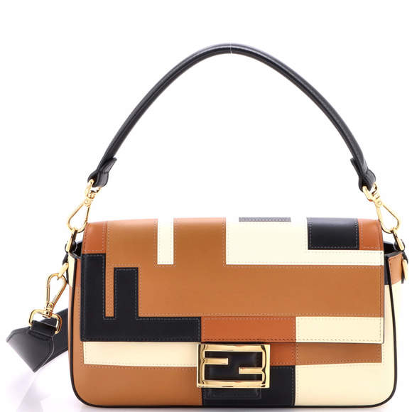 Fendi Medium Baguette NM Bag Patchwork Leather - Picture 1 of 5